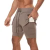 Herren lu Yoga-Sport-Shorts, schnell trocknende Shorts mit Tasche, Handy, lässig, Laufen, Fitnessstudio, kurze Jogger-Hose mit Innenfutter DK49