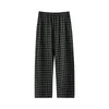 Vêtements de nuit pour hommes 2024 Style tendance coton pyjama à carreaux pantalons pour la maison culotte d'ameublement hommes dormir vêtements amples R61