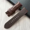 24mm Handmade Black blue Stitched Genuine Calf Leather Watch Strap Band For deployment buckle Watchband Strap for PAM284d