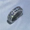 Кольцо с установкой канала, обручальное кольцо, кольца для женщин и мужчин, полный циркон AAAAA с цирконием, белое золото, заполненное женское ювелирное изделие на палец2446
