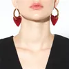 Dangle Earrings XIALUOKE 2024 Red Heart Drop For Women Personality Very Large Hoop Women's Party Jewelry Gift