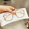 Occhiali da sole retrò in metallo a doppio raggio montatura quadrata oversize occhiali semplici pilota da uomo anti-blu luce Gafas Mujer