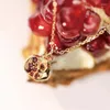 Pendentifs CCFJOYAS S925 en argent Sterling Vintage rouge grenade pendentif collier pour les femmes lumière de luxe fête de mariage bijoux accessoires