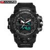 PANARS Hombres Deporte Reloj Digital Impermeable LED THOCK Masculino Militar Ejército Electrónico Reloj de pulsera Reloj Multifuncional Al Aire Libre LY19121255U