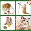 Katzenspielzeug Adventskalender Weihnachten 24-teiliges interaktives Kätzchenspielzeug Katzenhalsbänder Sortiment Katzenfeder-Teaser Katzenminze Fisch 240118