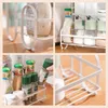 Kitchen Storage Spice Rack 2 Tier Organization Holder Multifunction Shelf For Seasoning Sauce Bottle Salt Bag Collection