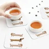 Masa Paspasları Ev Dekoru - Dachshund Coasters Isıya Dayanıklı Mat Yemek Mutfak Mutfak Lavabo Peçeteleri Kahve Pad