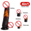 Dildo Vibrator Voor Vrouwen Grote Zwarte Penis Draadloze Dildo Rubber Penis Realistische Verwarming Telescopische Vibrerende Schommel Seksspeeltjes