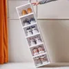 Boîte à chaussures pliante intégrée, combinaison sans Installation, armoire à chaussures anti-poussière, support de rangement de chaussures Transparent pour la maison 240129