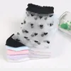 Chaussettes Ultra-fines à la mode pour femmes, Cool et transparentes, fleurs d'amour, verre, soie, manchette en dentelle, respirantes et confortables, 2024