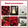 Christmas Wreath With Light Bow Ball Big Red Flower Decoration For Home Xmas Door Window Room Deco Year's Eve 2024 240119