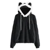 Women's Hoodies Women Sweatshirts Fuzzy Fleece Sweatshirt Kawaii Anime Cute Ear Long Sleeve Causal Top Furry Loose Y2k