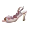 Sandaler mode zapatos para mujeres casual party slingback peep toe rhinestone bröllopskor de tacon mujer elegantes