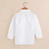 Plain White Baby Boys Shirts Children Clothes Classic Top Kids Tee Cotton Girl Jumper Solid Student Uniform 240123