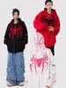 Vintage Embroidery Spider Hoodie Women Men Casual Full Zip Up Hood Shirt Harajuku Streetwear Oversized Sweatshirts Y2K Clothes 240122