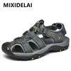 Mixidelai äkta läder män skor sommar stor storlek män sandaler män sandaler mode sandaler tofflor stor storlek 38-47 240119