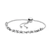 Bracciale classico di alta qualità gioielli firmati da donna Bracciale in argento 925 di lusso Braccialetti con diamanti con perforazione stretta Regali per feste di nozze da donna Telescopico regolabile