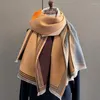 Lenços de luxo designer marca inverno cobertor cachecol xales para mulheres quente pashmina cavalo impressão grande envoltório cashmere foulard longo roubou