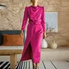 Abiti casual per donna 2024 autunno maniche lunghe in raso elegante festa moda coreana abiti larghi