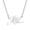 Pendant Necklaces Joy Name Necklace Personalised Stainless Steel Women Choker 18k Gold Plated Alphabet Letter Jewelry Friends Gift3127