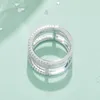 Klusterringar 0,72ct Real Moissanite Eternity Ring Wedding Band for Women Girls Solid 925 Silver Mosan Diamond Engagement Pass