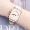 Moda feminina relógios 2021 nova marca wwoor couro branco retângulo minimalista relógio senhoras vestido de quartzo relógio de pulso montre femme2098