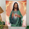 Tapestries Holy Figures Rapper Snoop Dogg Tapestry Jesus Aesthetic Bedroom Decor Carpet Background Cloth Dorm Carpets Yoga Mats