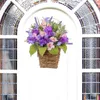 Fiori decorativi Cesto di fiori artificiali di lunga durata per la porta d'ingresso Decorazioni per la casa di nozze Corona da appendere in fattoria con interni