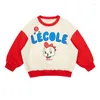 Clothing Sets Bebe Korean Kids Sweatershirt And Sweatpants Suit 2024 Autumn Cartoon Printed Girl Boy Sweaters Pant Set Clothes