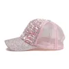 Bola bonés boné de beisebol elegante para fora chapéu de sol tendências de moda verão mulheres lantejoulas glitter contratado design gorras