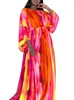 Casual Dresses VONDA Bohemian Dress Oversized Women Long Sleeve O Neck Party Vestido 2024 Spring Floral Printed Maxi Robe Femme Formal