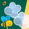 Baking Moulds 3 Hole Cute Bee Shape Lollipop Silicone Mold Candy Chocolate Fondant Mould DIY Epoxy Resin Model Cake Decorating Tools