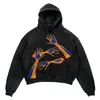 Oversized Palm Fancy Print Hoodie Mannen en Vrouwen Punk Y2K Straat Losse Casual Gothic Retro Kleding Tops Hoodies 240131