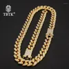 TBTK 13mm 20mm Miami Cuban Link Chain Necklace Armband Full Iced Out Rhinestones Bling Bling Hiphop Smycken för Men1253B