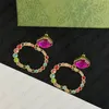 Boucles d'oreilles à breloques avec lettres à la mode, disponibles en 5 Styles, boucles d'oreilles classiques pour personnes, cerceau assorti multicolore sélectionnable 235g