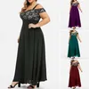 Casual Dresses Lace Maxi Dress Women Summer Cold Shoulder Large Size Traf-Robe Clothes For