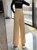 Women's Pants Spring Striped Suits Women Office Ladies Loose High Wasit Wide Leg INS Woman Straight Long Trousers Mujer Pantlaton