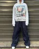 Harajuku grunge överdimensionerade tröjor trend tryck hoodies kvinnor goth y2k toppar streetwear gothic kläder zip up hoodie 240131