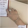 Braccialetti con ciondoli Placcato argento per le donne Ferro di cavallo Fibbia con morsetto Bambù Semplice Pseras Femme Gioielli di design di lusso 230410 Drop Delive Dhktv