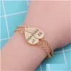 Chain Link Bracelets Fashion Simple Friends Letter Bracelet Charm Lady Gold Color Tricolor Jewelry Wholesale Trinkets Drop Delivery Dhvmb