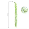 Dekoratif çiçekler 1/2 parça yapay asma ev dekor Ivy yaprağı çelenk bitkileri sahte yeşillik sarmaşık yeşil çelenk