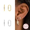 Hoop Earrings 925 Sterling Silver Lock Earring Hoops Clips Piercing Luxury Fine Jewelry Creative Clasp Zircon Women