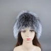 Thick Warm Russian Ladies Winter Womens Knitted Hats Real Natural Fox Fur Warm Windproof Hat Mongolia Cap Fox Fur Beanies 240131