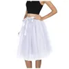 Skirts Layered Knee Length Tulle Skirt Elegant Pleated Tutu Womens Vintage Lolita Petticoat Ball Gown Faldas Mujer Saia Jupe