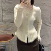 Damesgebreide meisjes Kawaii bontgevoerde gebreide kleding Dameskleding Dames Sexy kleding Vrouwelijke mode Street chic Esthetisch gebreid vest