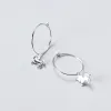 イヤリングMiqiao Amulet Unicorn Silver Hoop earrings for Women 925％Sterling Hypoallergenic Jewelry女性ファッションかわいいギフト2020 New