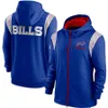 Buffalo''Bills''Men Royal Sideline Club Fleece Pullover-hoodie met volledige ritssluiting