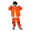 Jazz Kostuums Oranje Tooling Lange Mouw Jas Broek Jongens Straat Dansen Kleding Hip Hop Dans Set Stage Dancewear Kids 240131