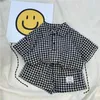 Clothing Sets Children Boys Spring Summer Suit 2024 Short Sleeve Plaid Shirt And Shorts Handsome Cool Casual Two Piece