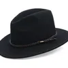 X4016 Chapeau de laine imperméable à large bord Cowboy feutre chapeau britannique rétro chevalier chapeau unisexe laine Fedora chapeaux Cloche laine feutre chapeau 240124